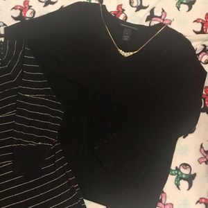 Basic black sweater cute button detail by LB